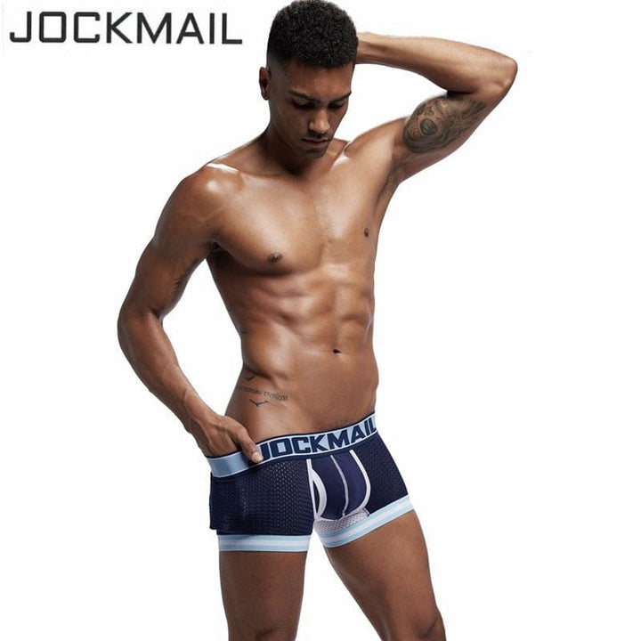 prince-wear popular products Dark Blue / M JOCKMAIL | Bulge Pouch Mesh Boxer