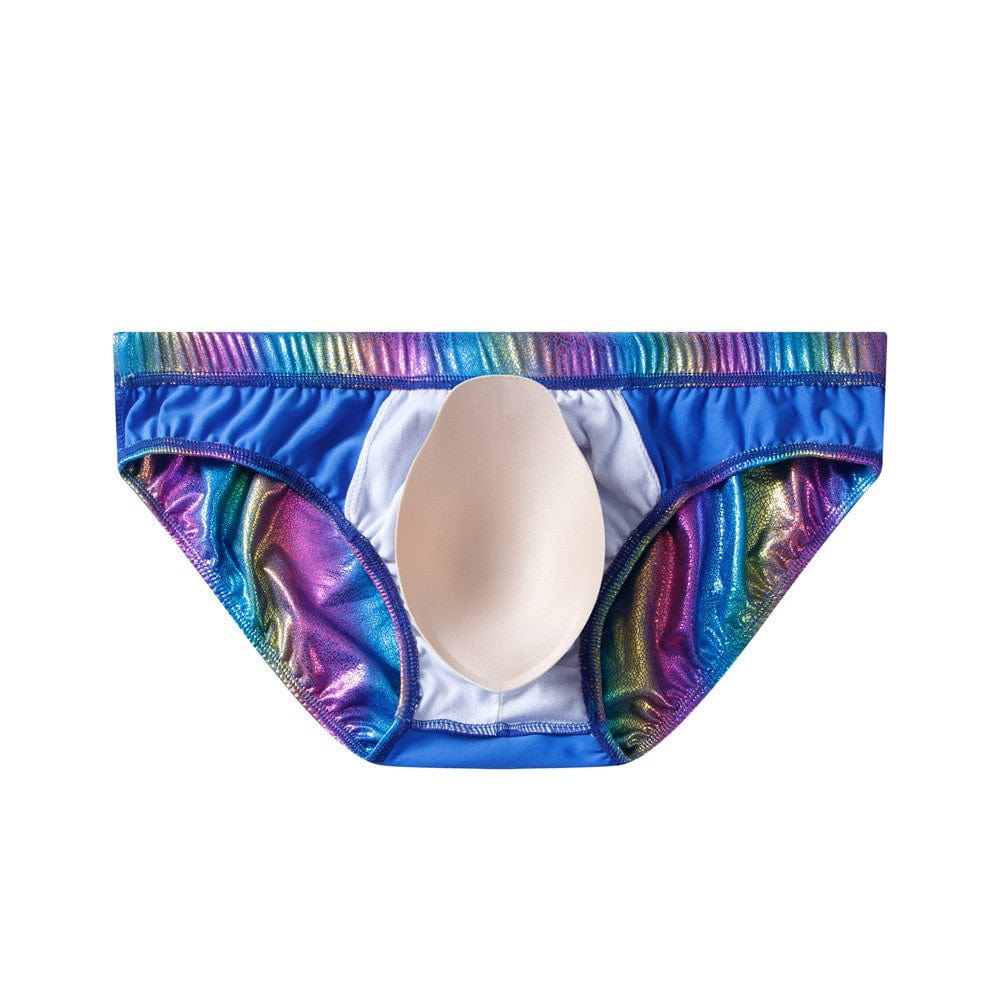 prince-wear JOCKMAIL | Iridescent Snake Print Swim Brief with Removable Bulge Pouch