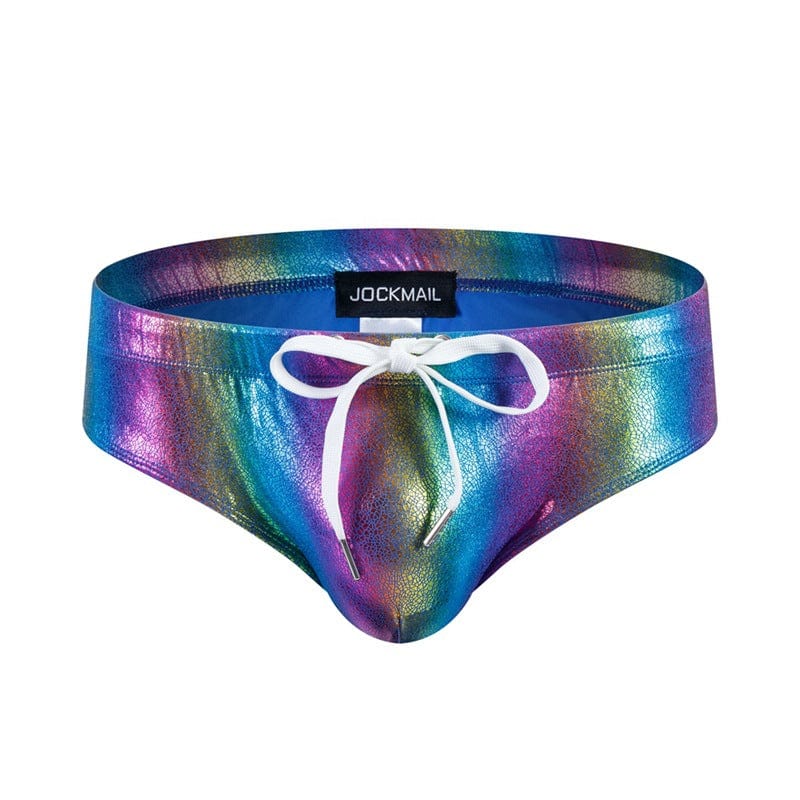 prince-wear 708 Rainbow / M JOCKMAIL | Iridescent Snake Print Swim Brief with Removable Bulge Pouch