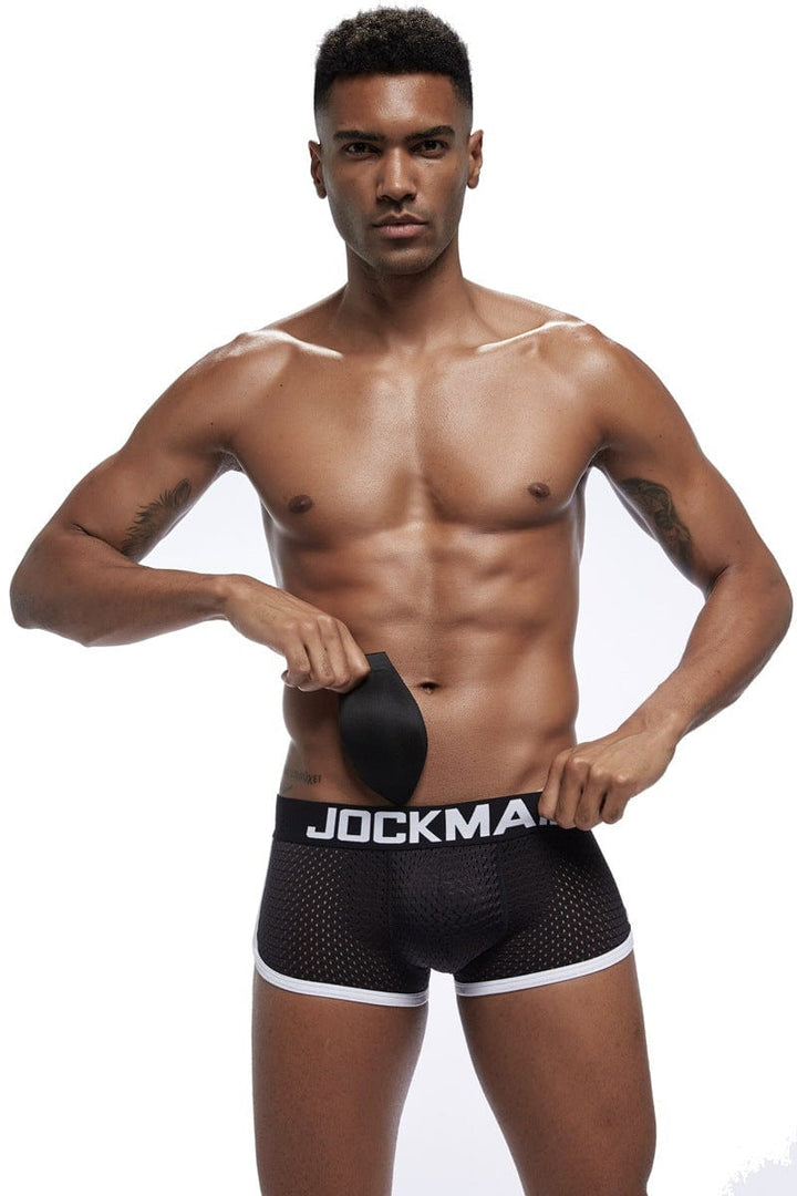 prince-wear popular products Black / M JOCKMAIL | Mesh Boxer with Sponge Pad