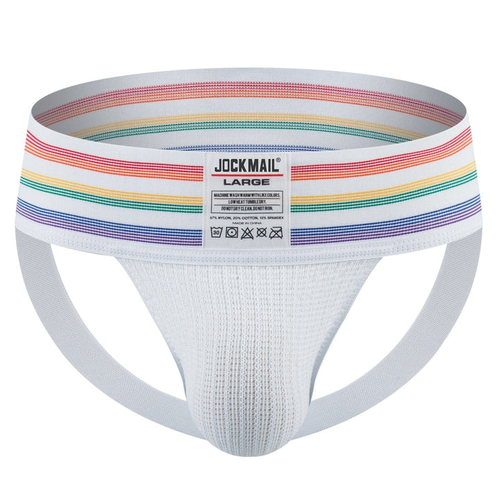 prince-wear popular products White / L JOCKMAIL | Rainbow Big Boy Bulge Pouch Jockstrap