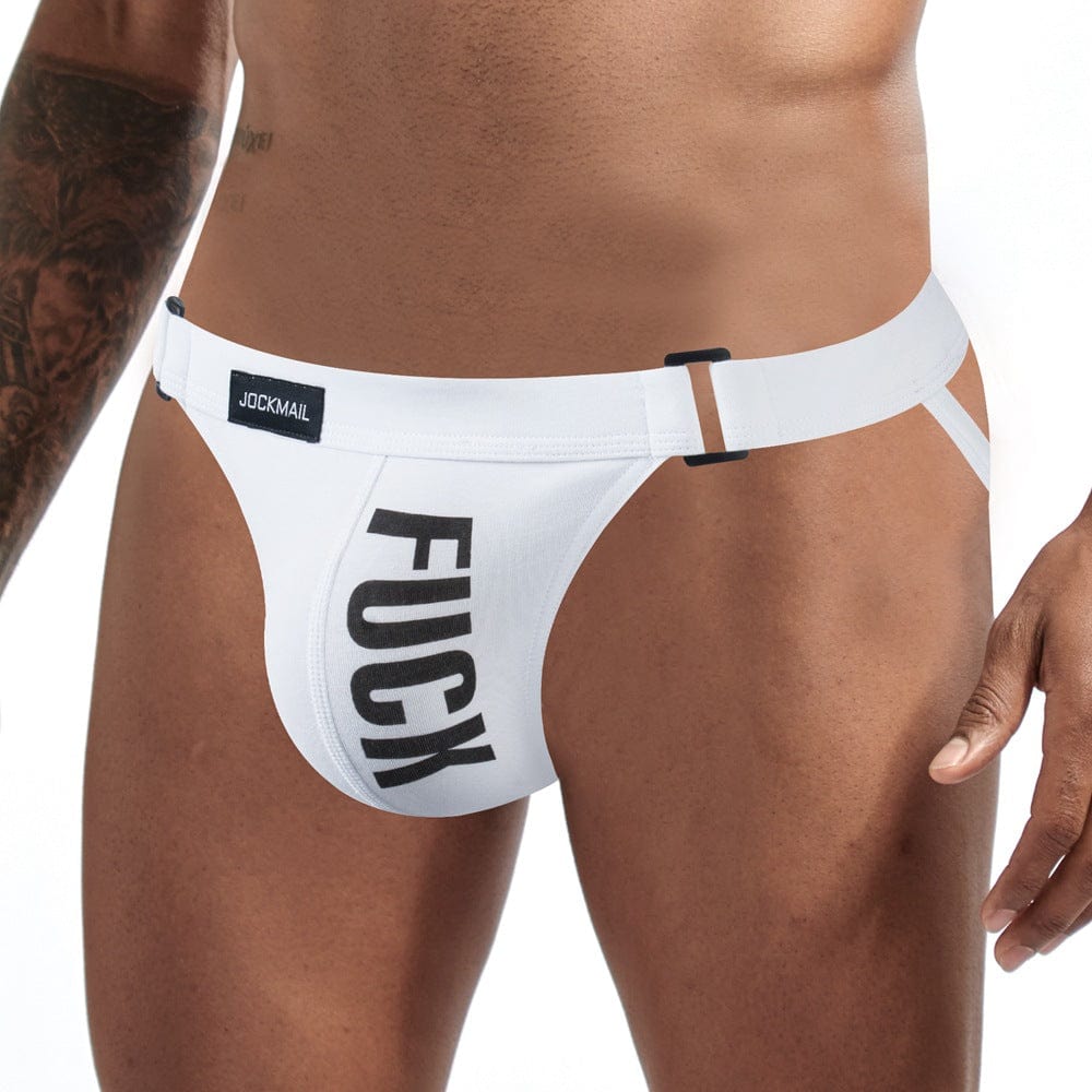 prince-wear White / M JOCKMAIL | Solid Color Letter Thong