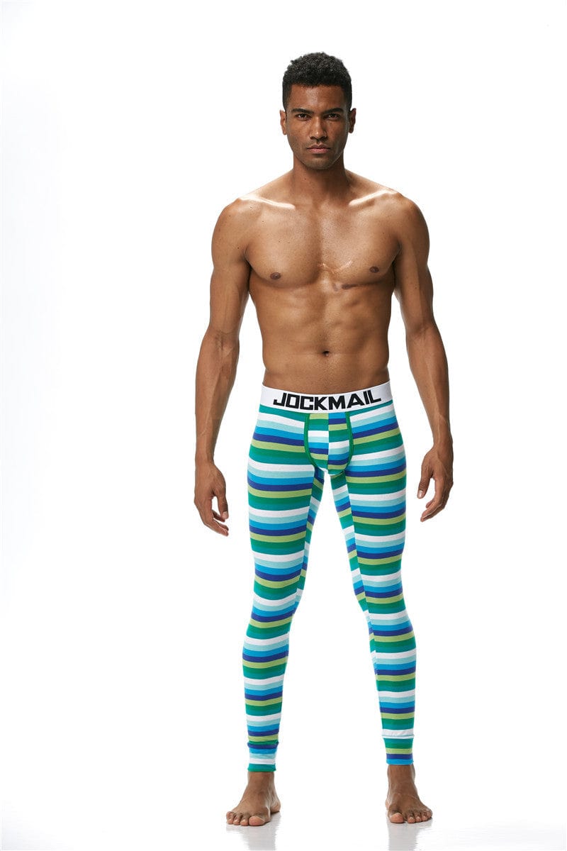 prince-wear popular products Lake Blue / M JOCKMAIL | Striped Bulge Pouch Long Underwear